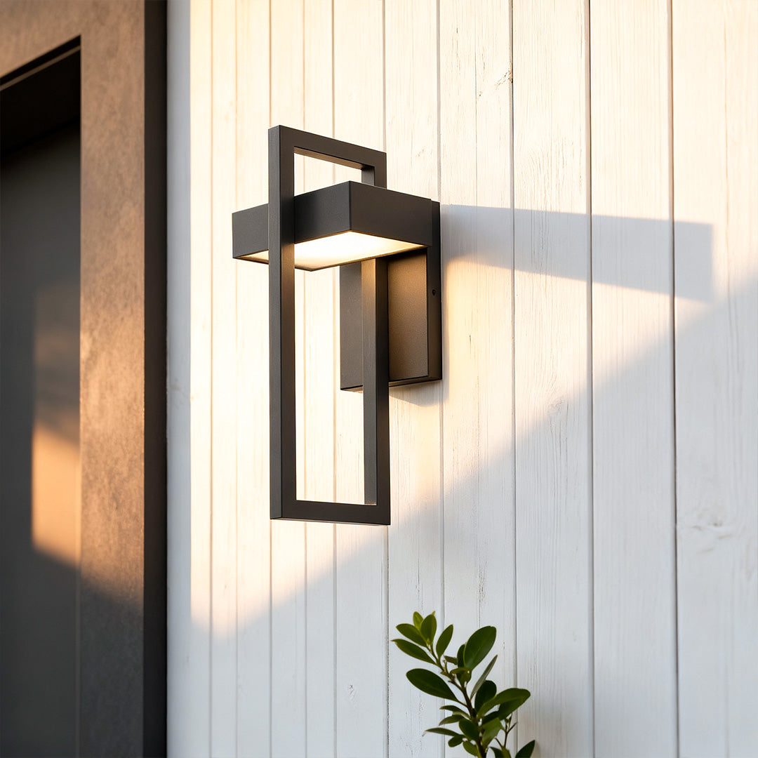 Nero Minimalist Black Rectangular Outdoor Wall Sconce IP65 for Gardens