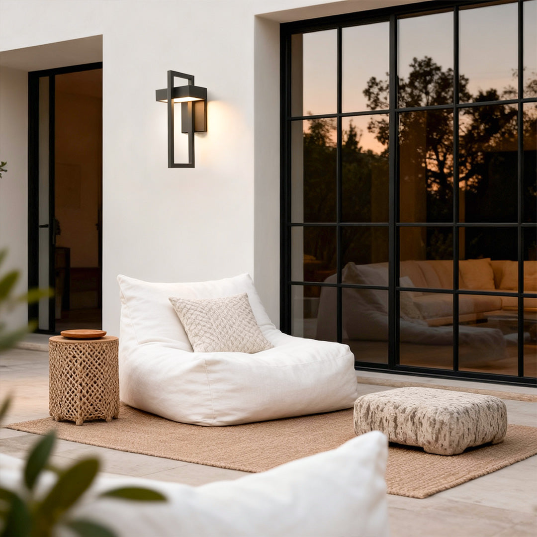 Nero Minimalist Black Rectangular Outdoor Wall Sconce IP65 for Gardens