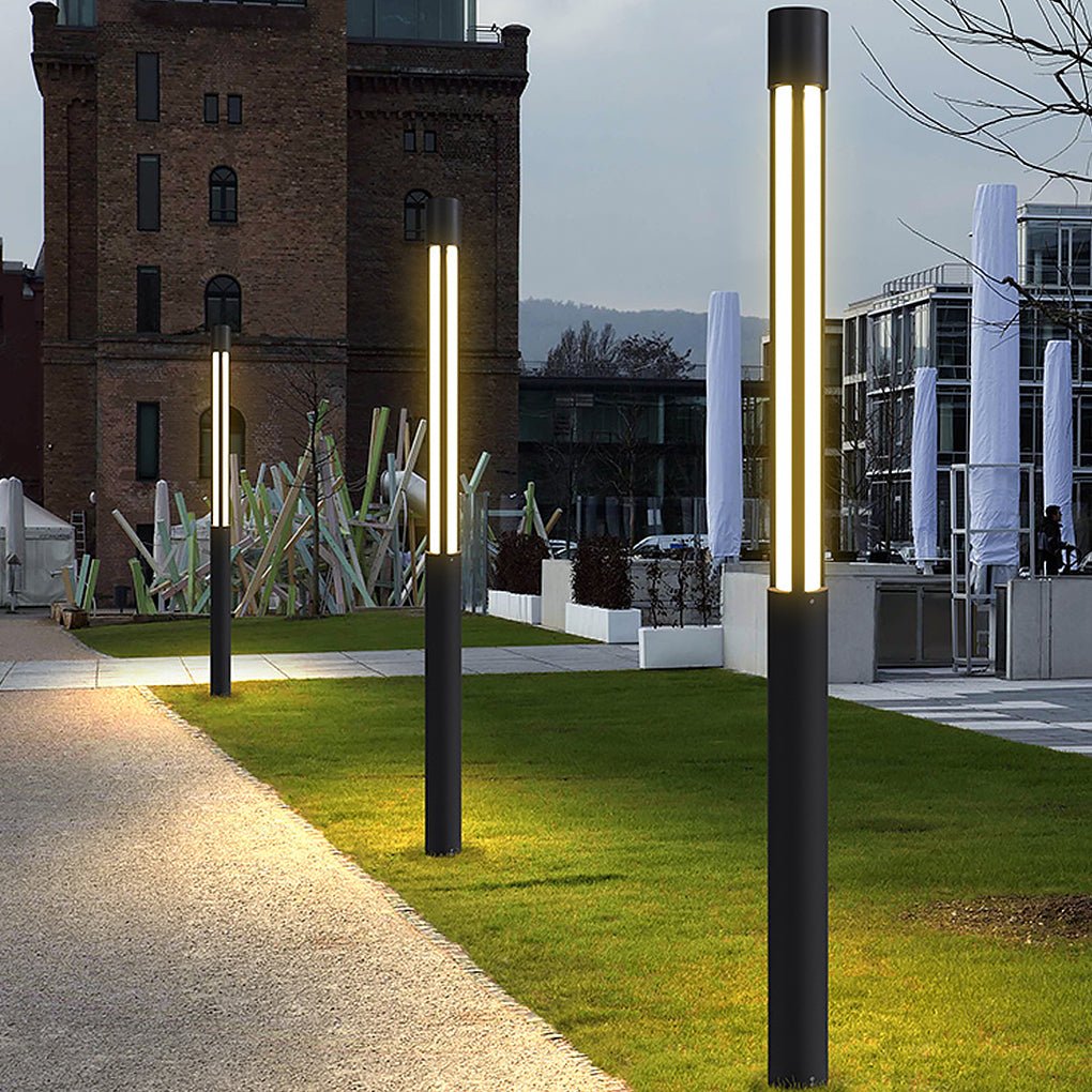Stele Cylindrical LED Bollard Landscape Path Light for Garden Walkways