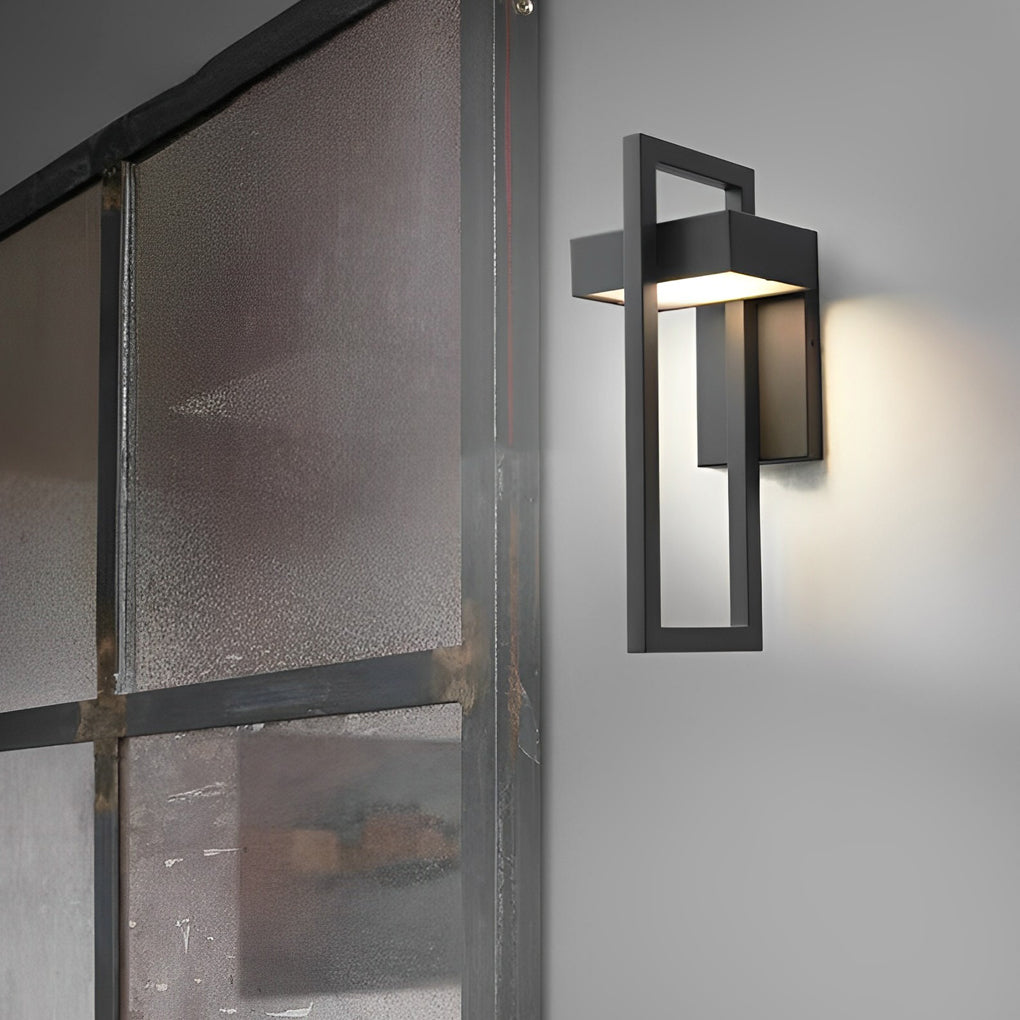 Nero Minimalist Black Rectangular Outdoor Wall Sconce IP65 for Gardens