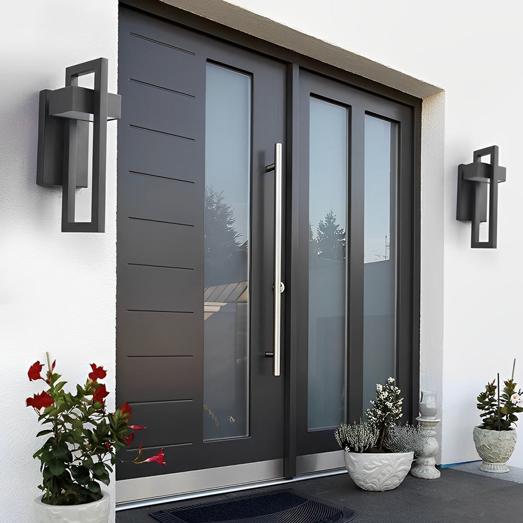 Nero Minimalist Black Rectangular Outdoor Wall Sconce IP65 for Gardens