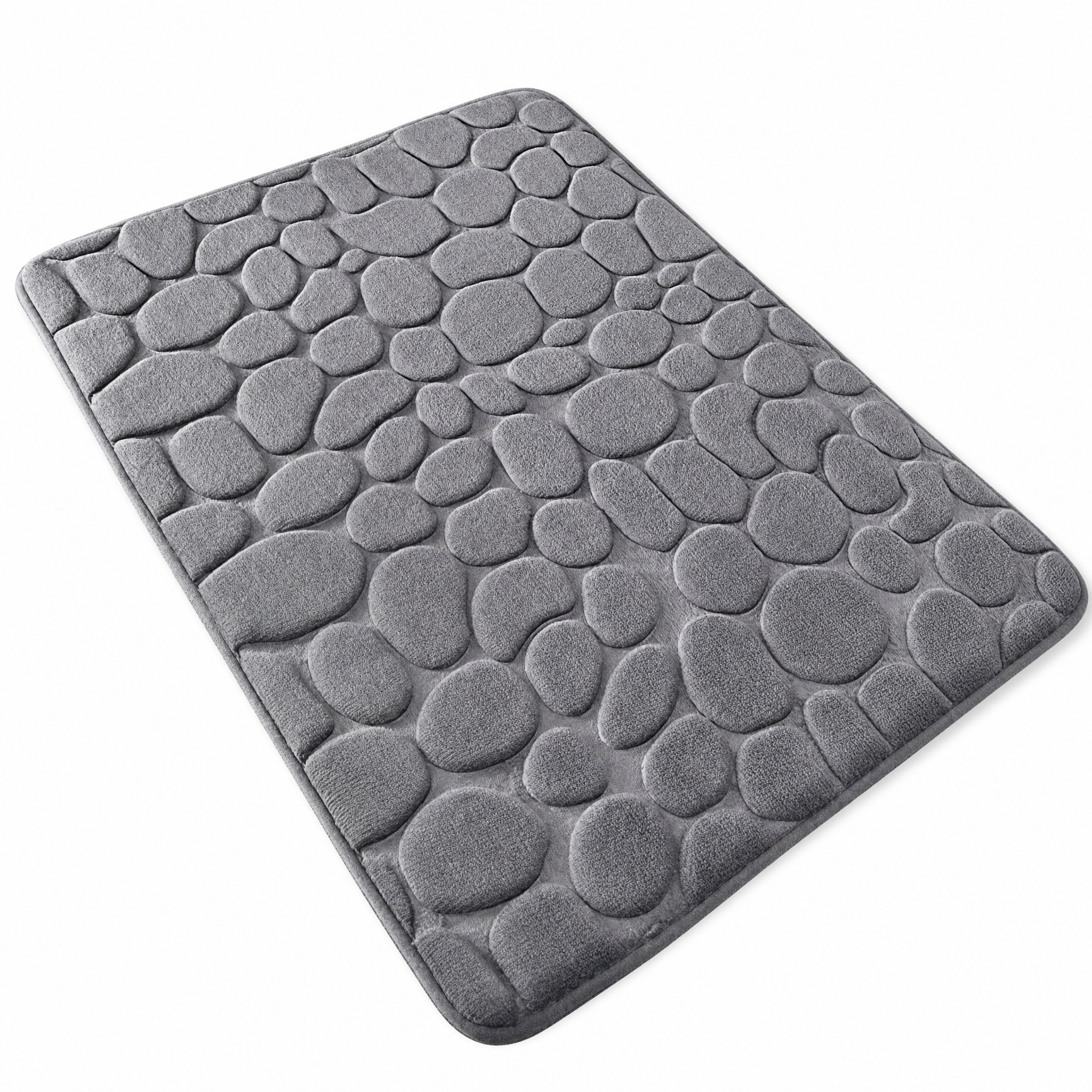 Pietra Cobblestone Embossed Memory Foam Quick Dry Non Slip Bath Mat