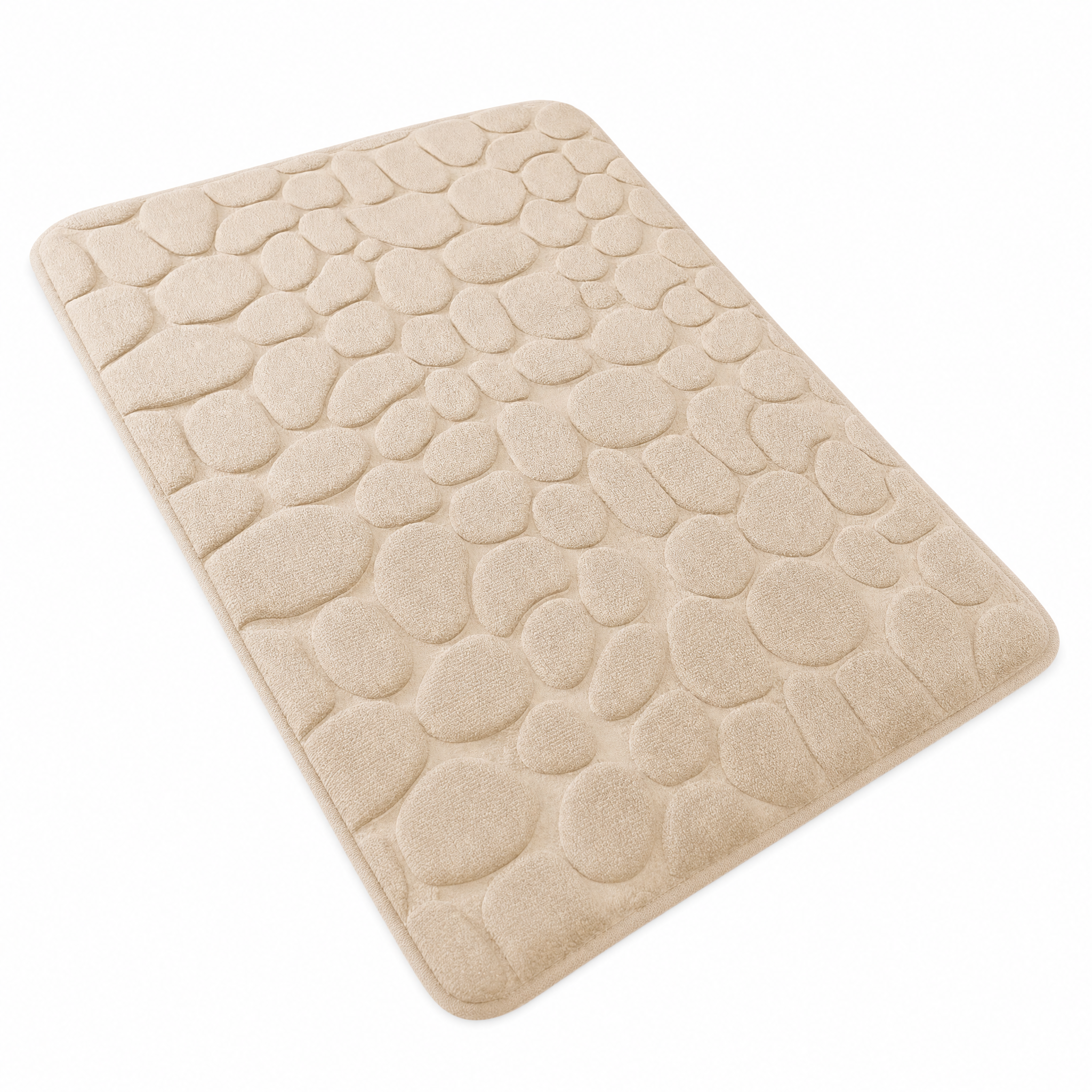 Pietra Cobblestone Embossed Memory Foam Quick Dry Non Slip Bath Mat