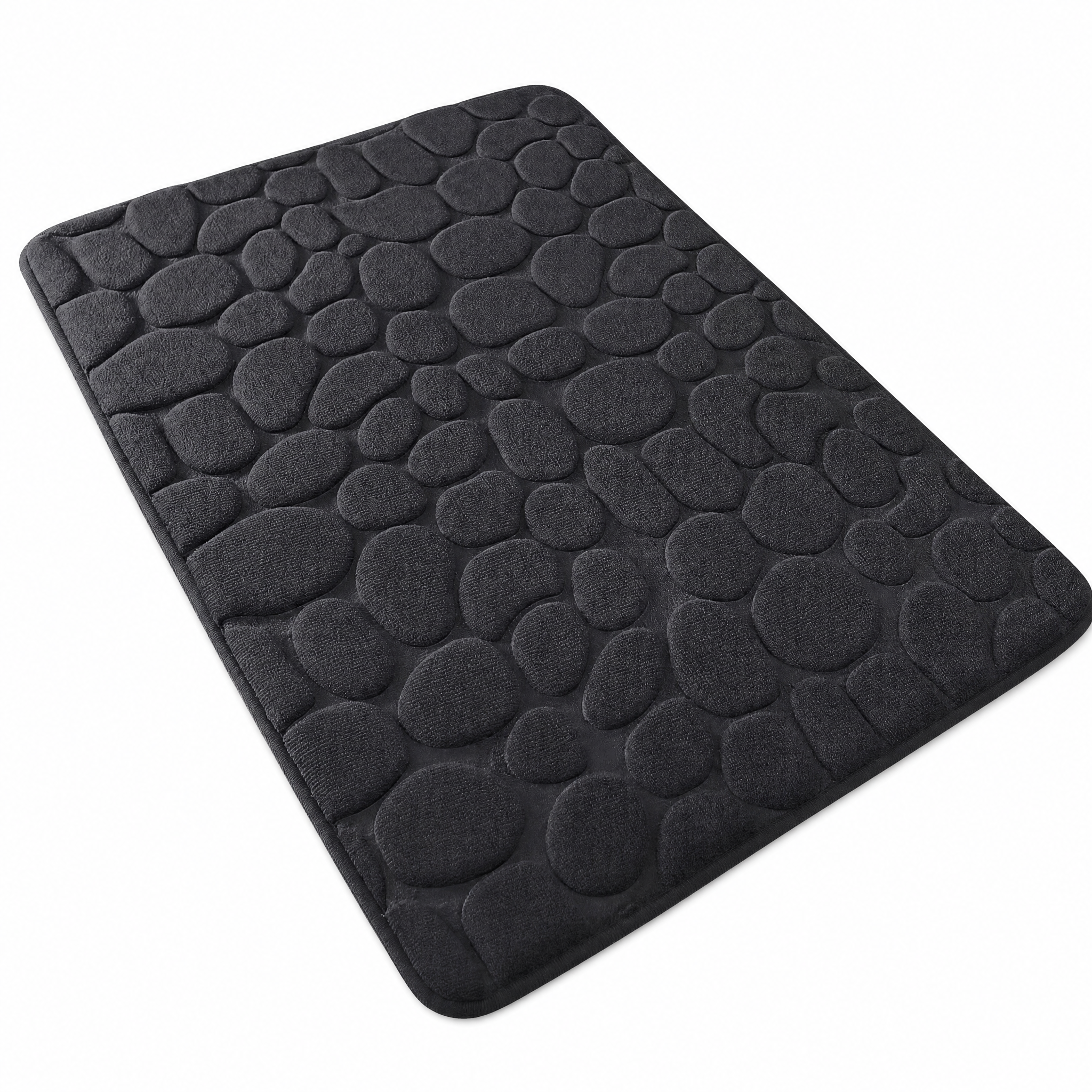 Pietra Cobblestone Embossed Memory Foam Quick Dry Non Slip Bath Mat