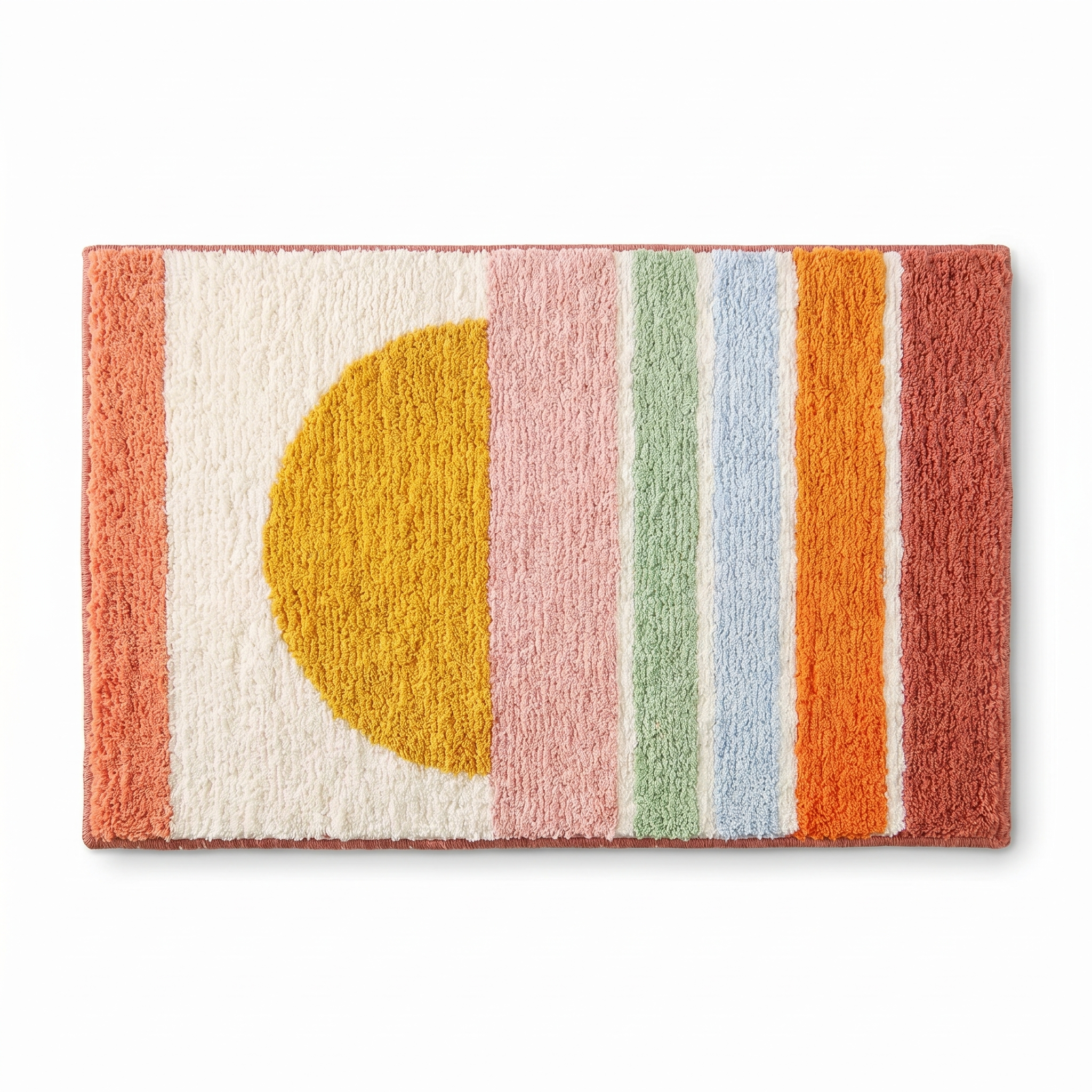 Cielo Tufted Plush Ombre Sunset Bath Mat Non Slip Quick Dry Bathroom