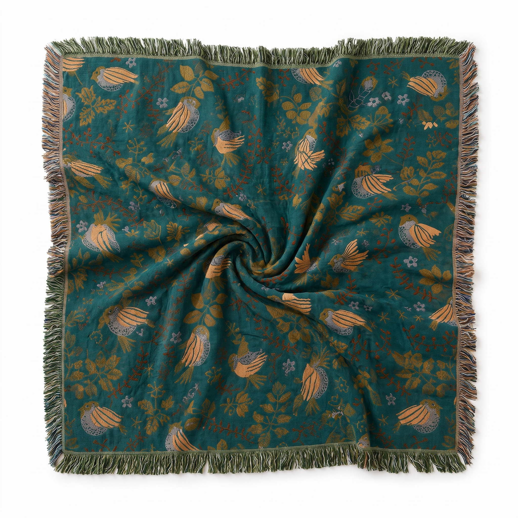 Incanto Reversible Woven Cotton Tapestry Throw Blanket for Sofa Bed