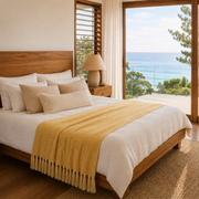 Riviera Woven Herringbone Fringe Throw Blanket for Sofa and Bedroom
