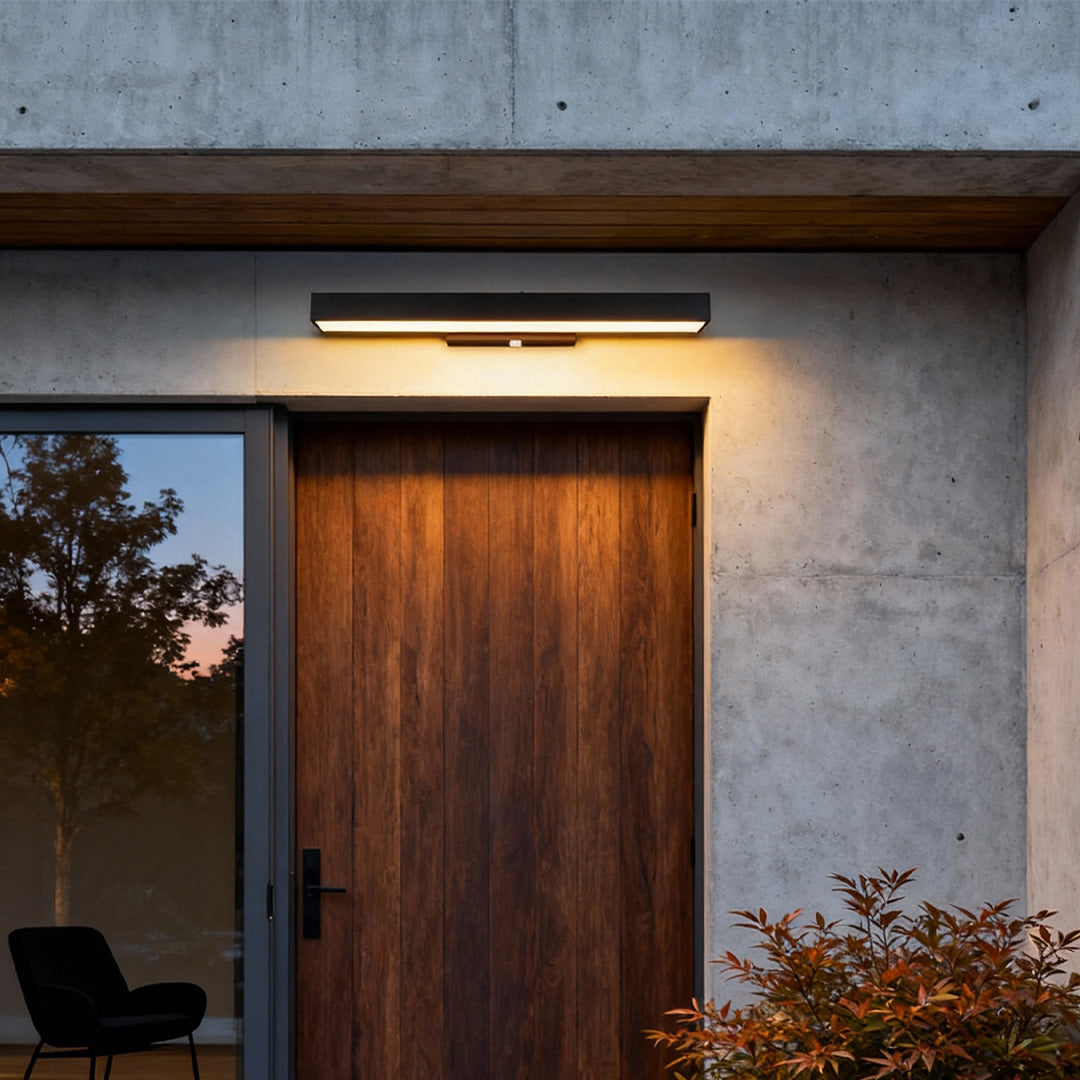 Vector Linear IP65 Outdoor Wall Light with Motion Sensor for Corridors