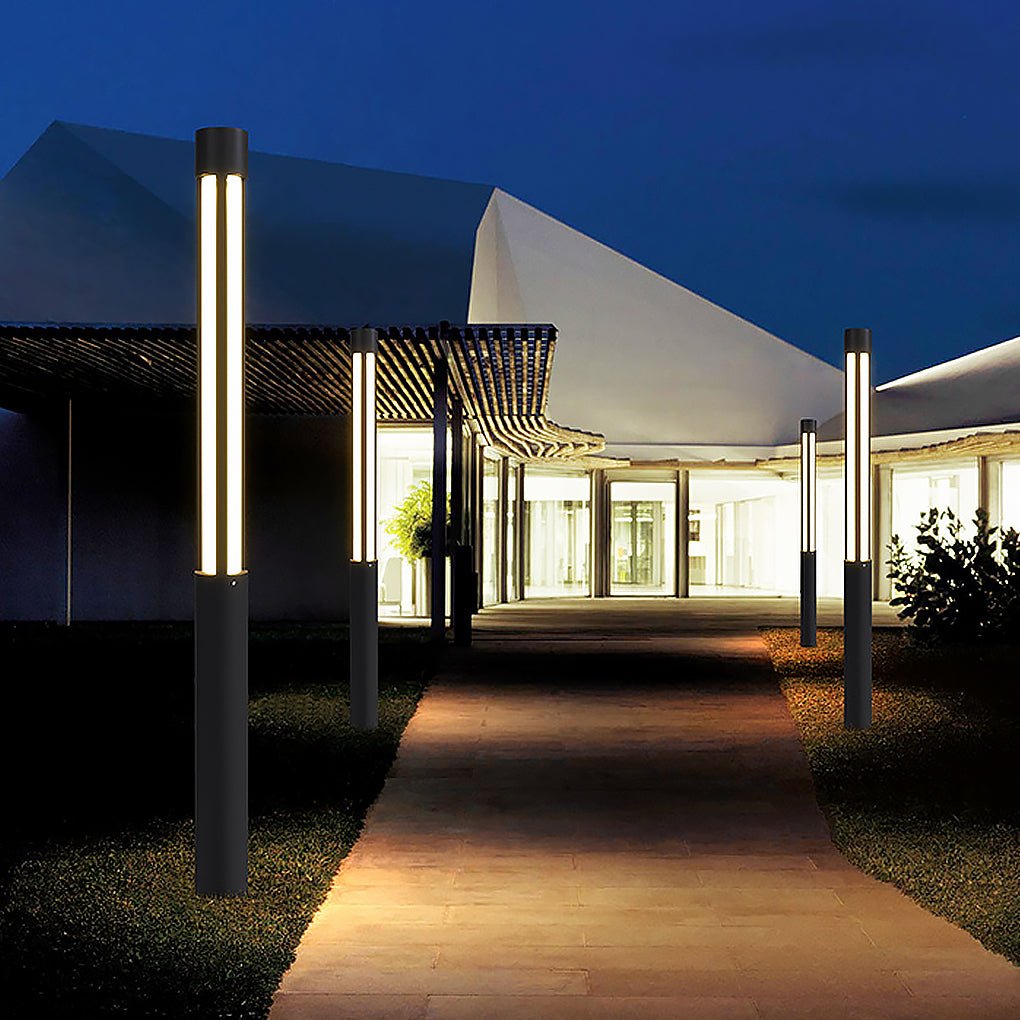 Stele Cylindrical LED Bollard Landscape Path Light for Garden Walkways