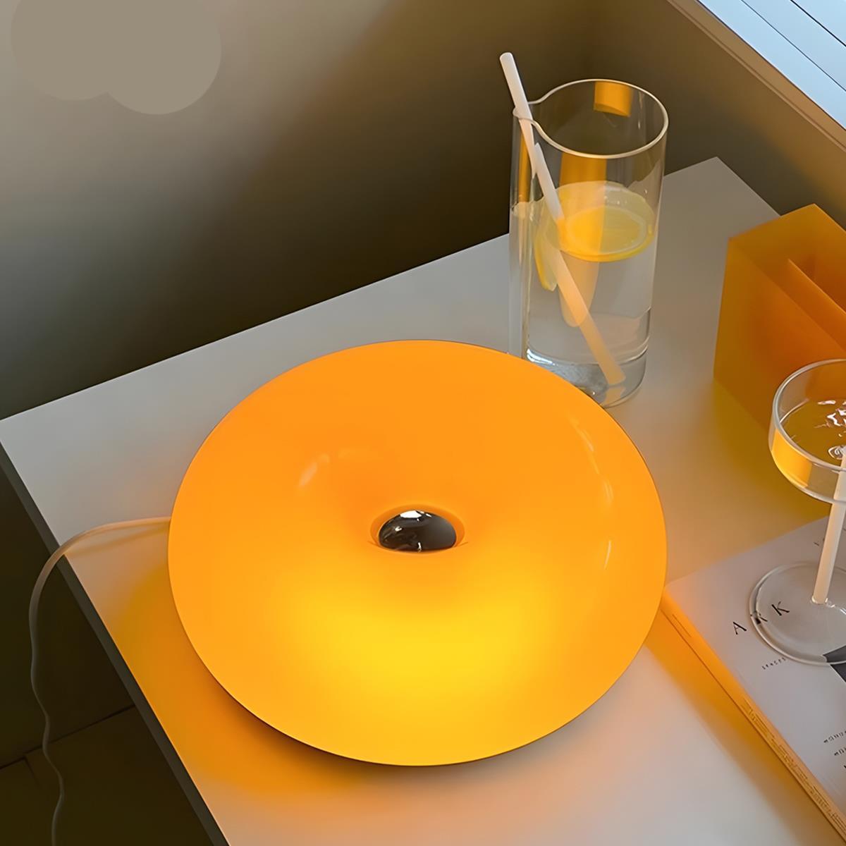 Anello Bauhaus Glass Donut LED Table Lamp for Bedroom & Living Room