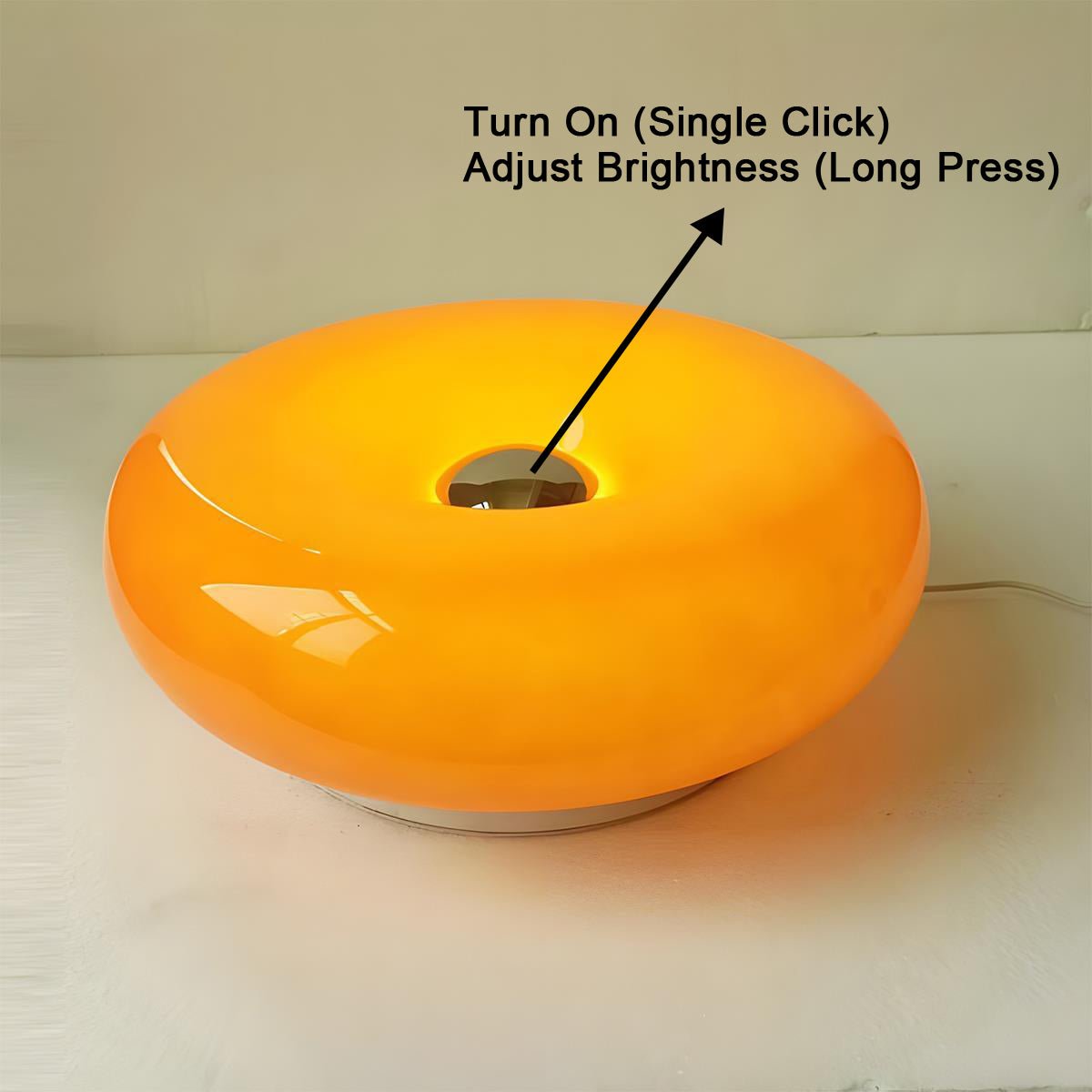 Anello Bauhaus Glass Donut LED Table Lamp for Bedroom & Living Room