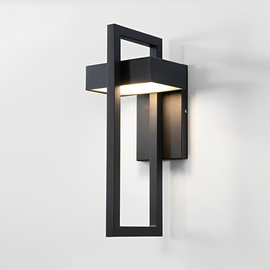Nero Minimalist Black Rectangular Outdoor Wall Sconce IP65 for Gardens