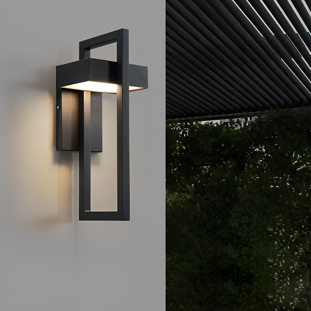 Nero Minimalist Black Rectangular Outdoor Wall Sconce IP65 for Gardens