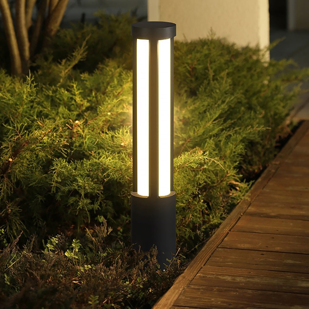 Stele Cylindrical LED Bollard Landscape Path Light for Garden Walkways