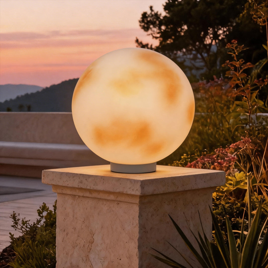 Selene Moon Sphere Solar Pillar Light for Gateposts and Garden Walls