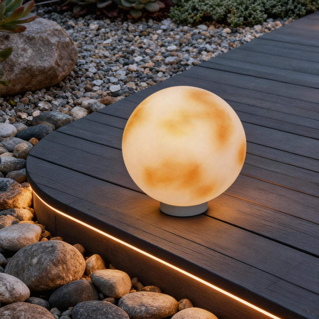 Selene Moon Sphere Solar Pillar Light for Gateposts and Garden Walls