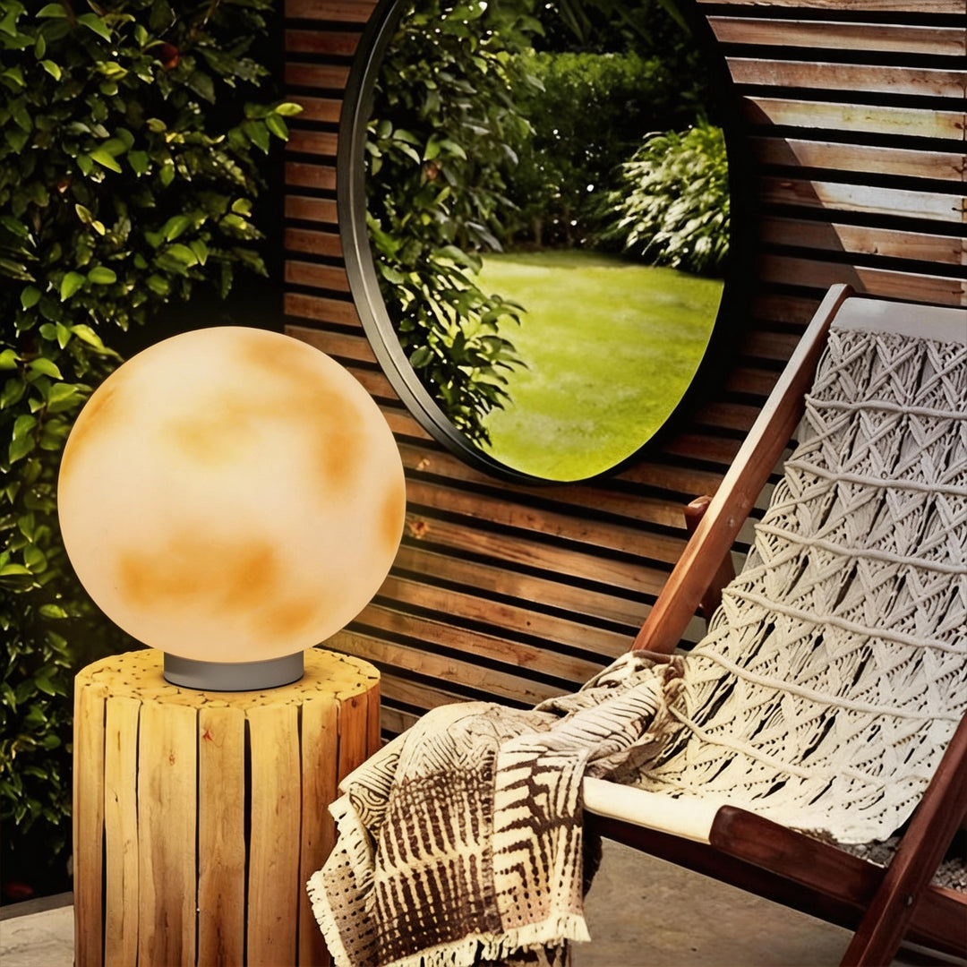 Selene Moon Sphere Solar Pillar Light for Gateposts and Garden Walls
