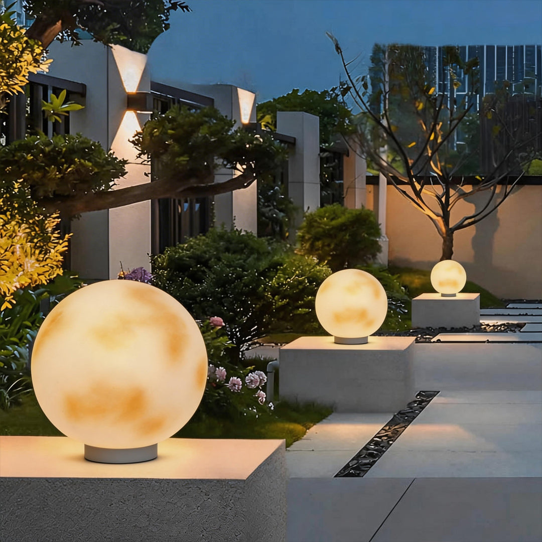 Selene Moon Sphere Solar Pillar Light for Gateposts and Garden Walls