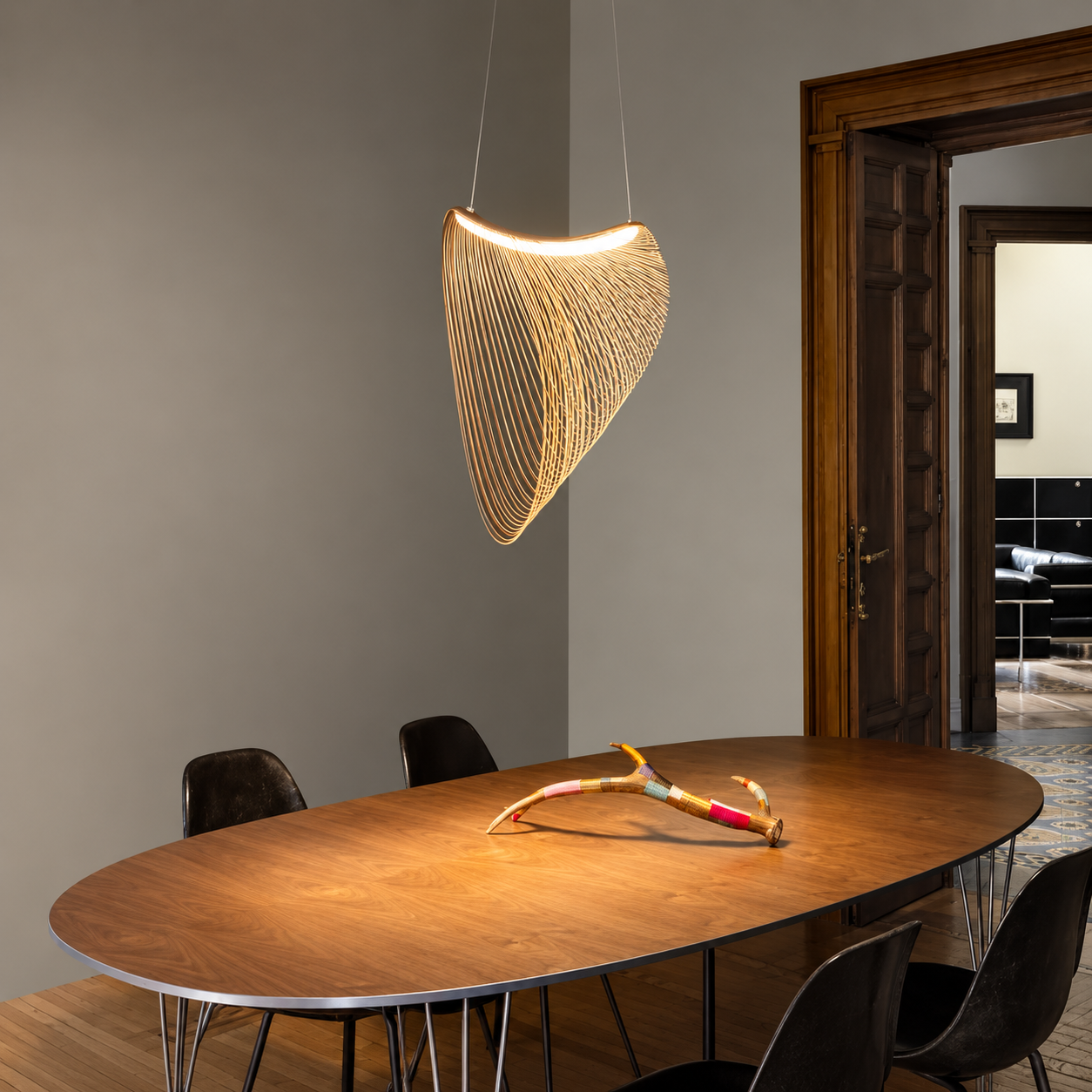 Nido Woven Wood Nest Pendant Light for Dining & Living Room