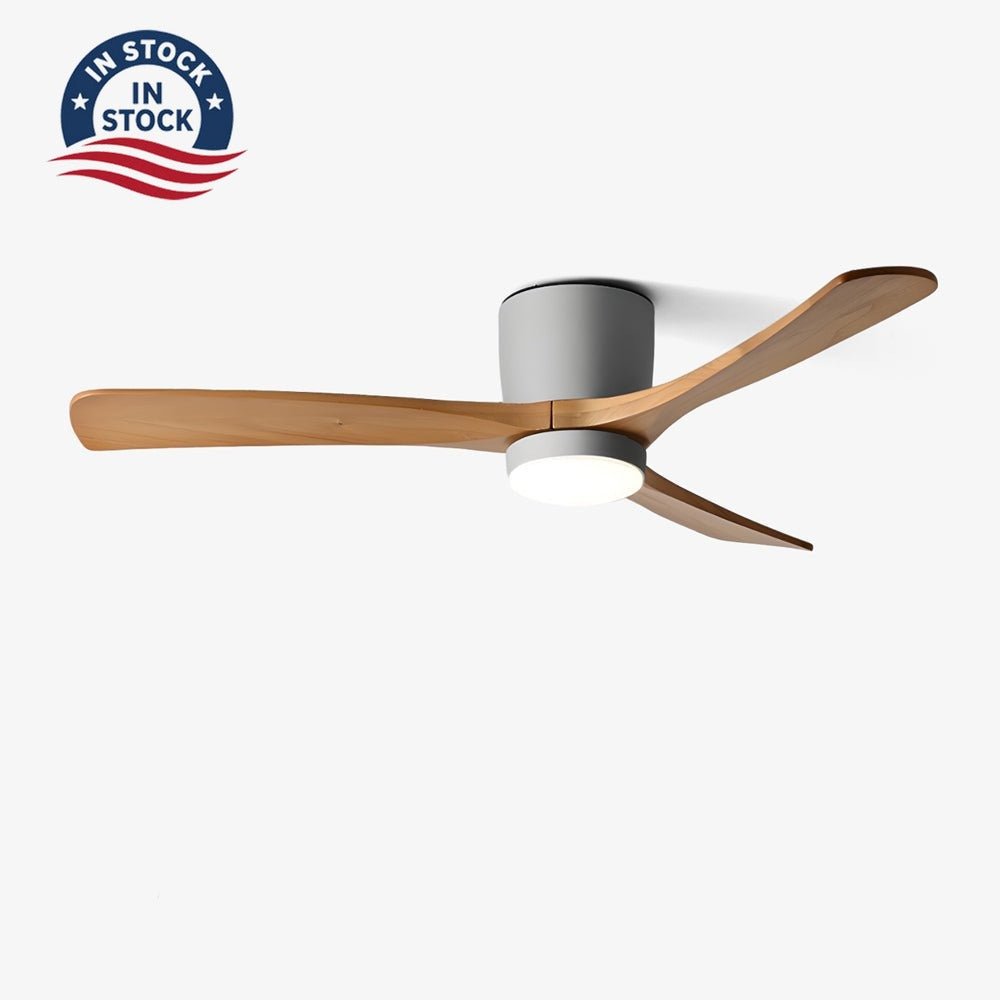 Kaze Solid Wood Quiet DC Ceiling Fan Light for Bedroom & Living Room