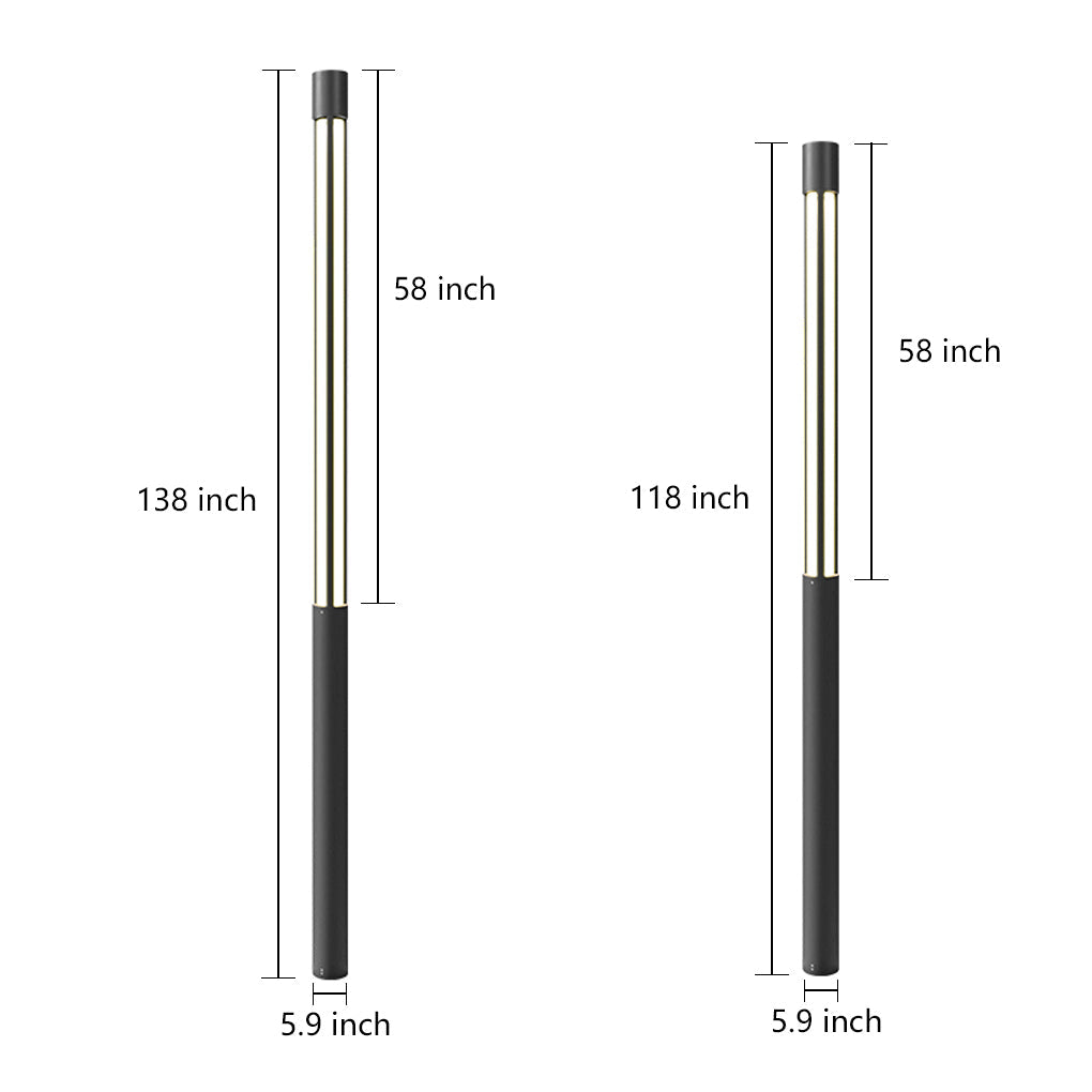 Stele Cylindrical LED Bollard Landscape Path Light for Garden Walkways