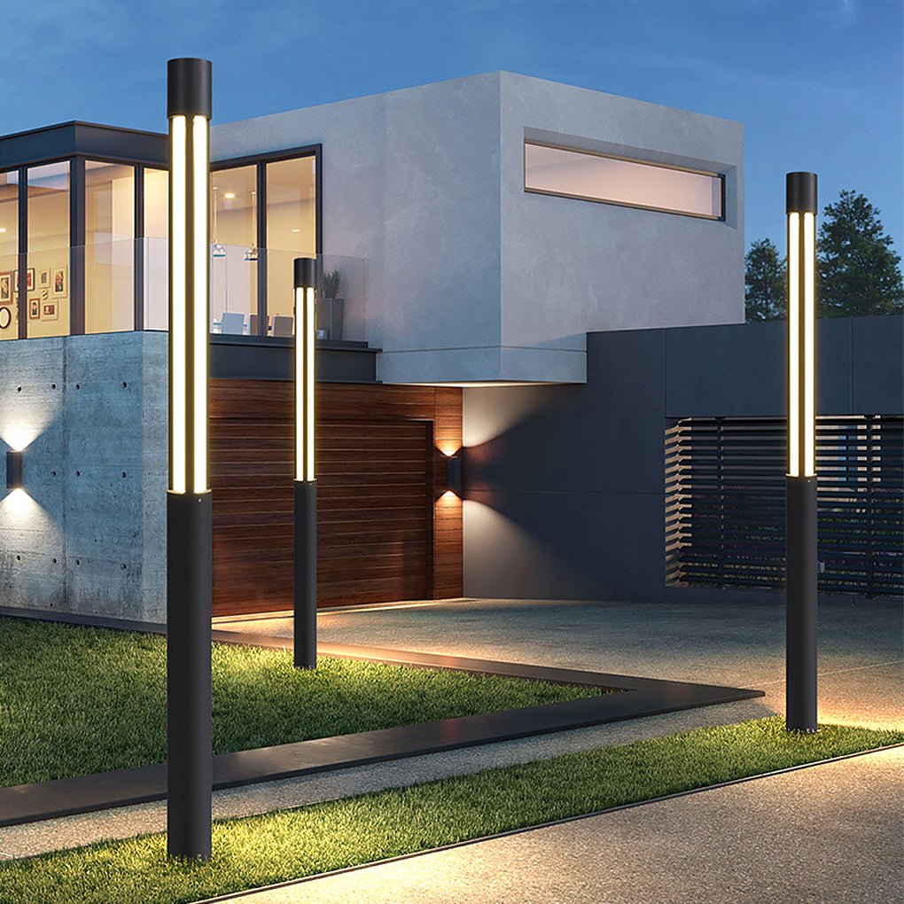 Stele Cylindrical LED Bollard Landscape Path Light for Garden Walkways
