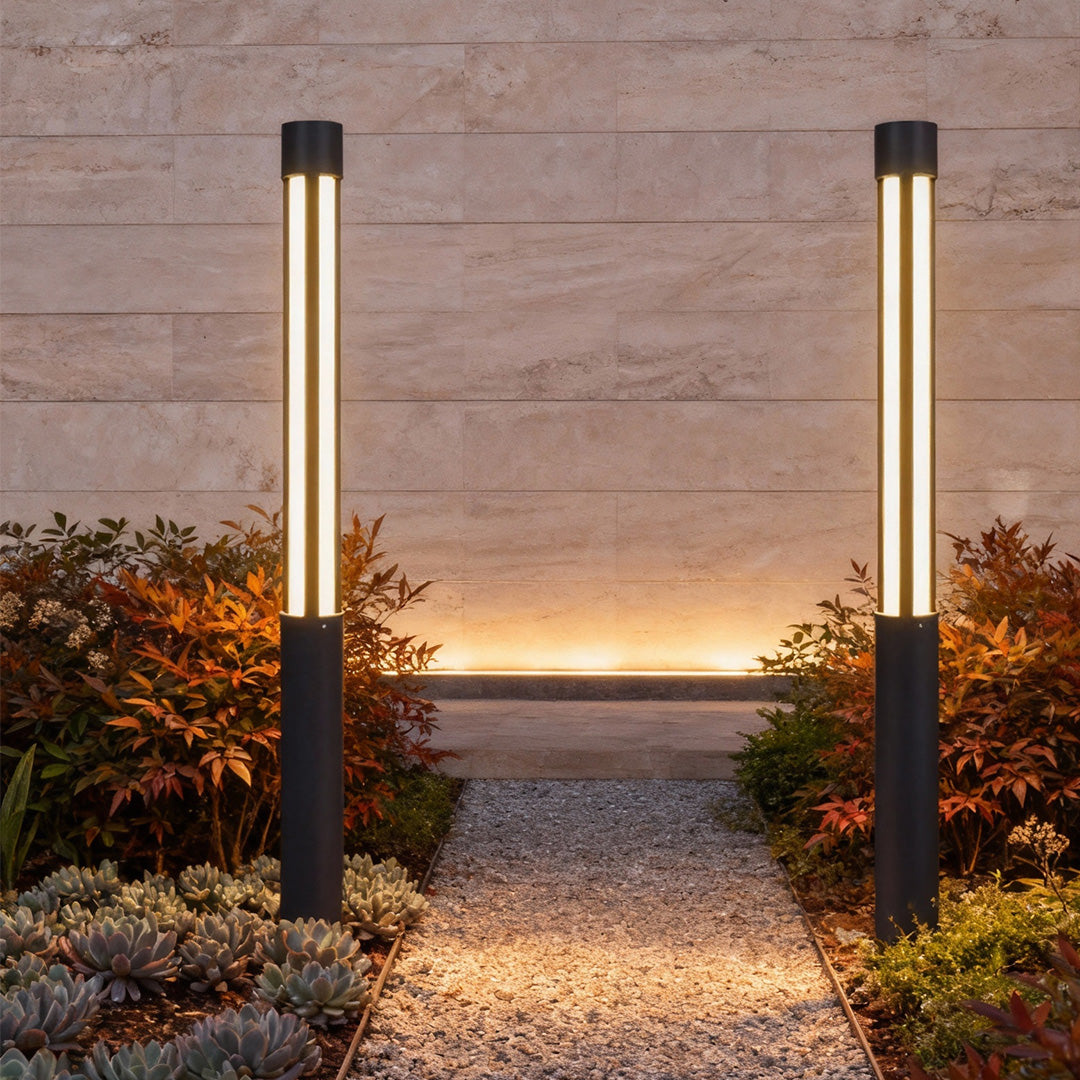 Stele Cylindrical LED Bollard Landscape Path Light for Garden Walkways