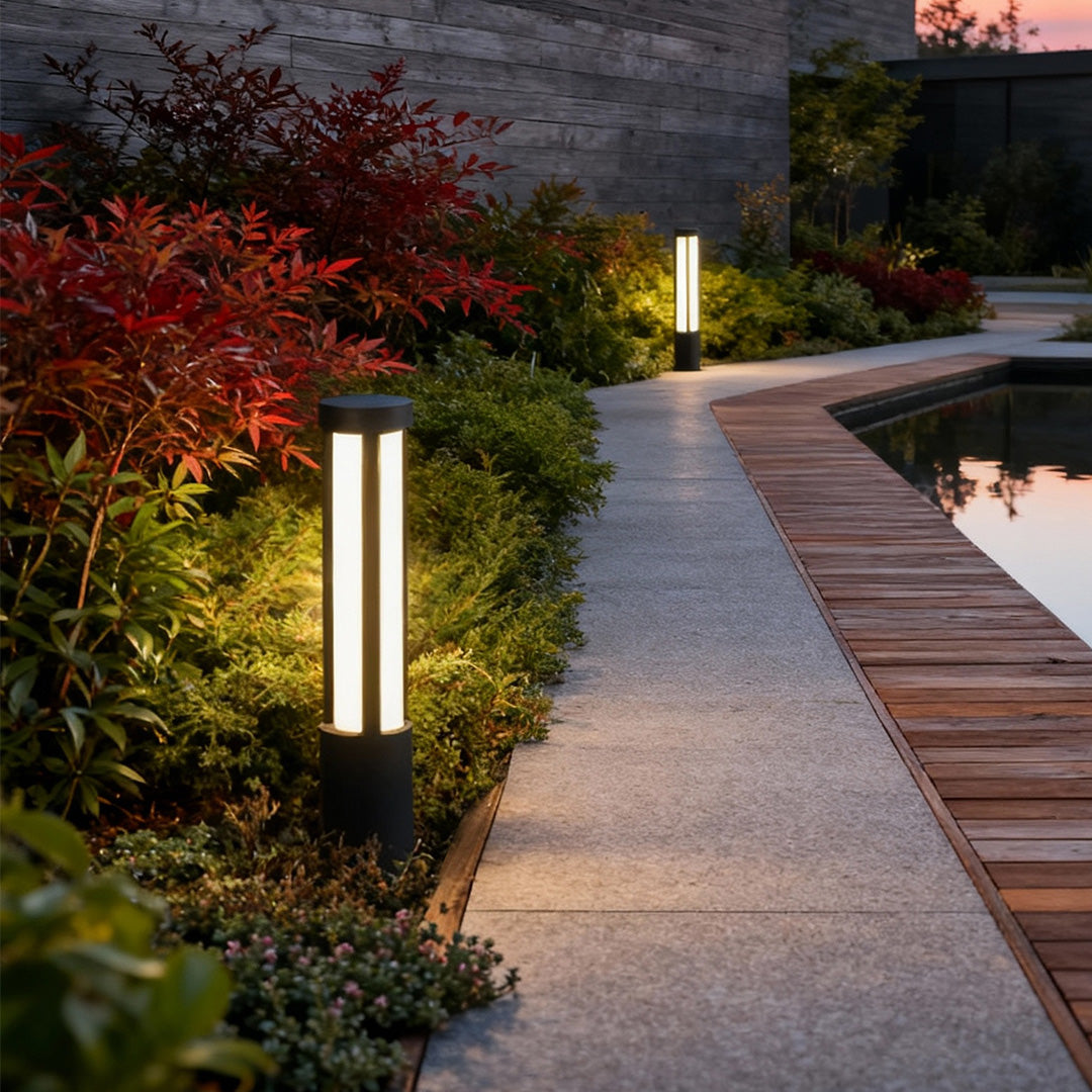 Stele Cylindrical LED Bollard Landscape Path Light for Garden Walkways