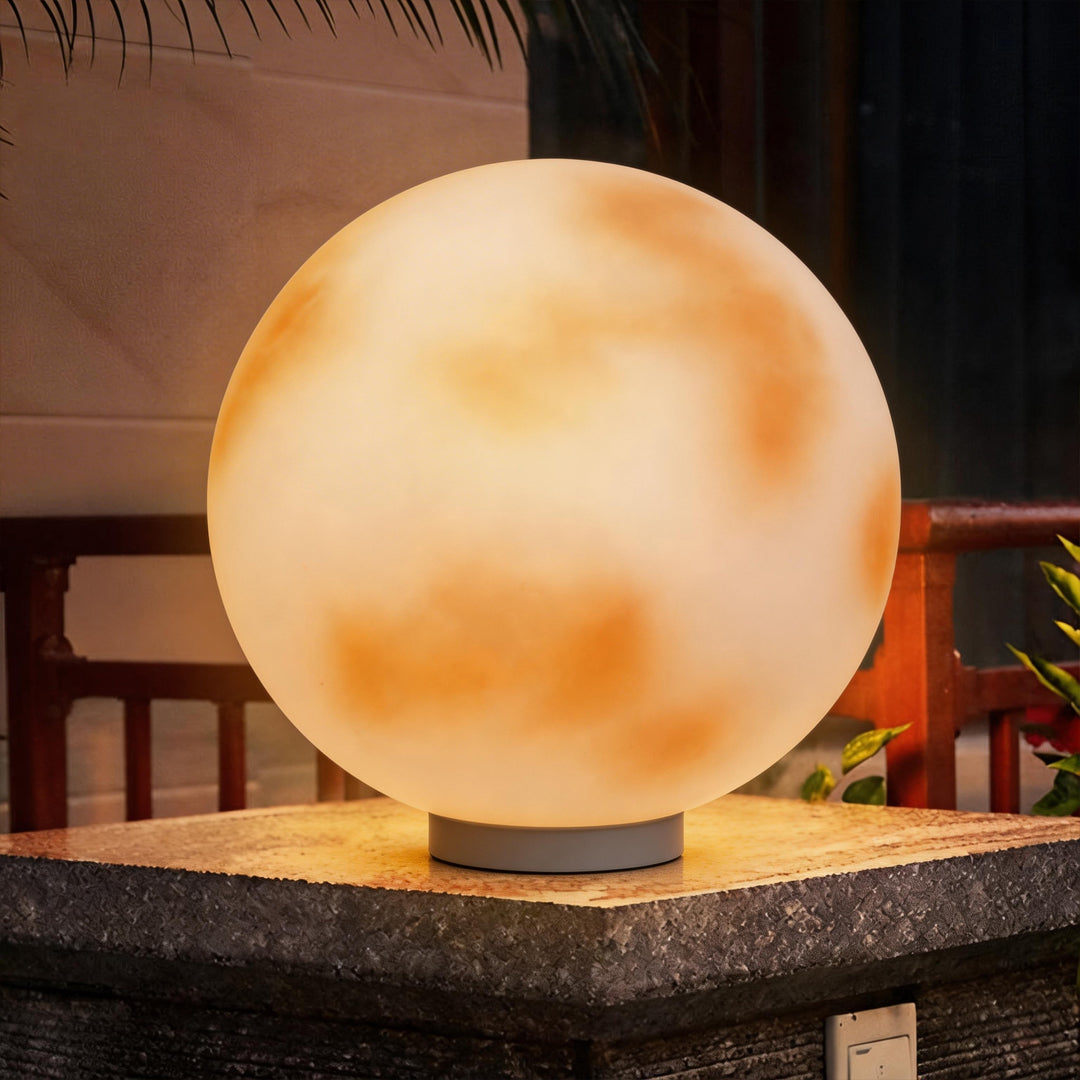 Selene Moon Sphere Solar Pillar Light for Gateposts and Garden Walls