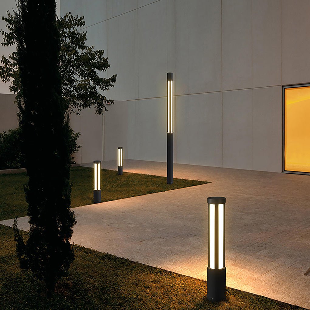 Stele Cylindrical LED Bollard Landscape Path Light for Garden Walkways