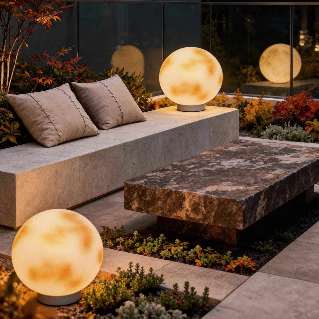 Selene Moon Sphere Solar Pillar Light for Gateposts and Garden Walls