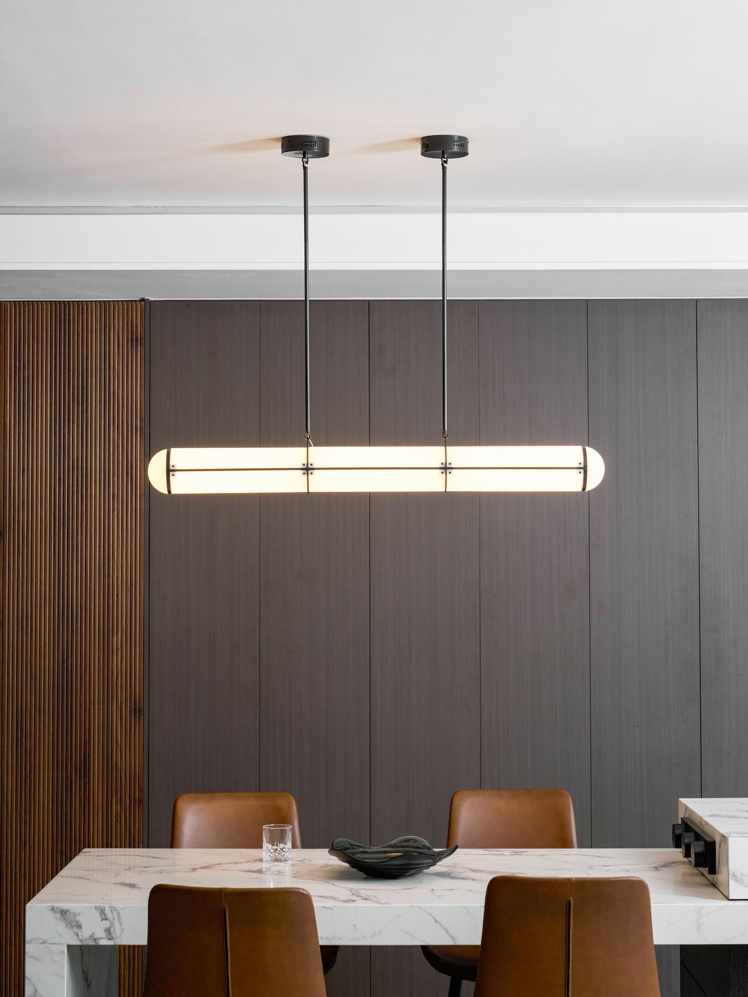 Endless Linear Cylinder Dimmable LED Pendant Light for Kitchen Islands