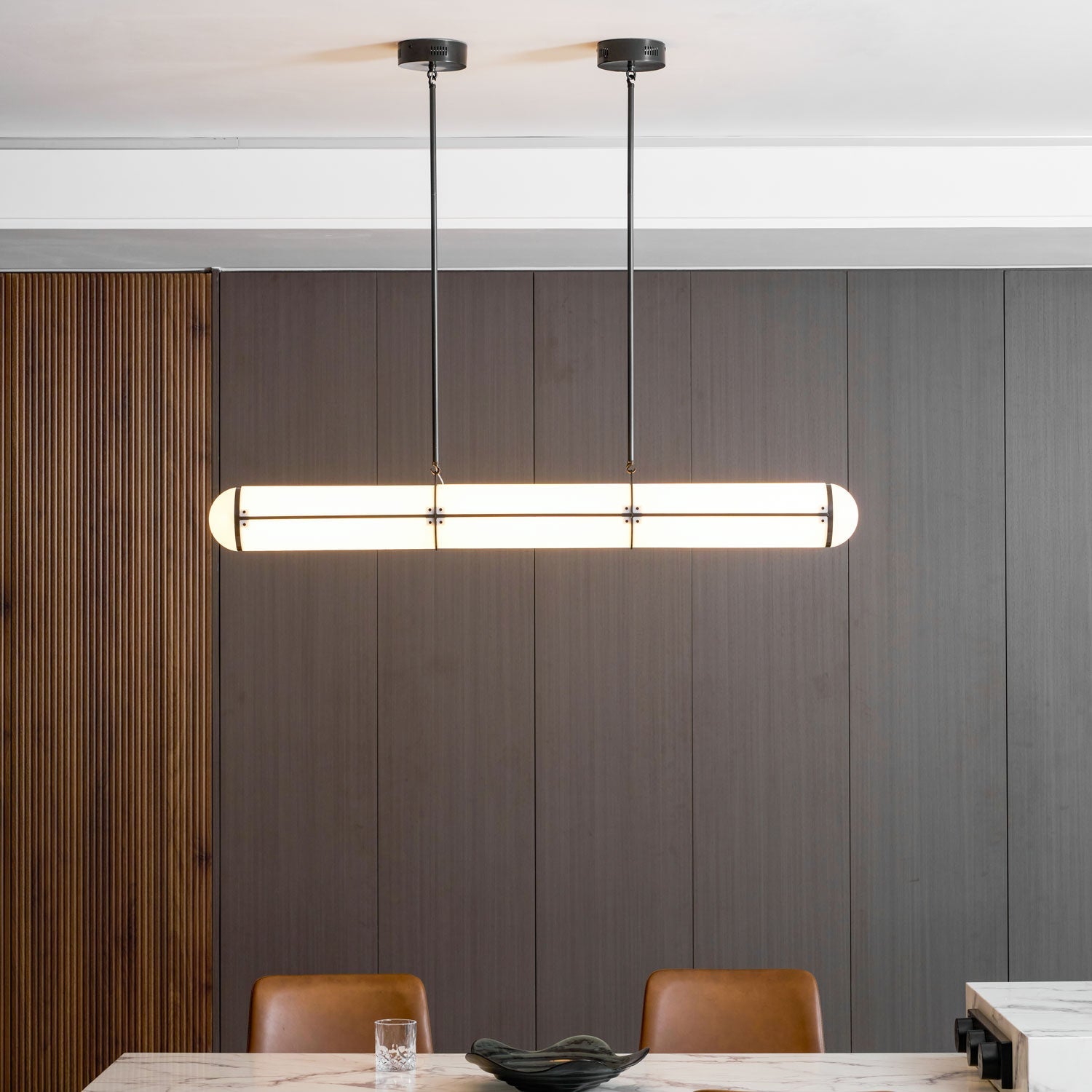 Endless Linear Cylinder Dimmable LED Pendant Light for Kitchen Islands