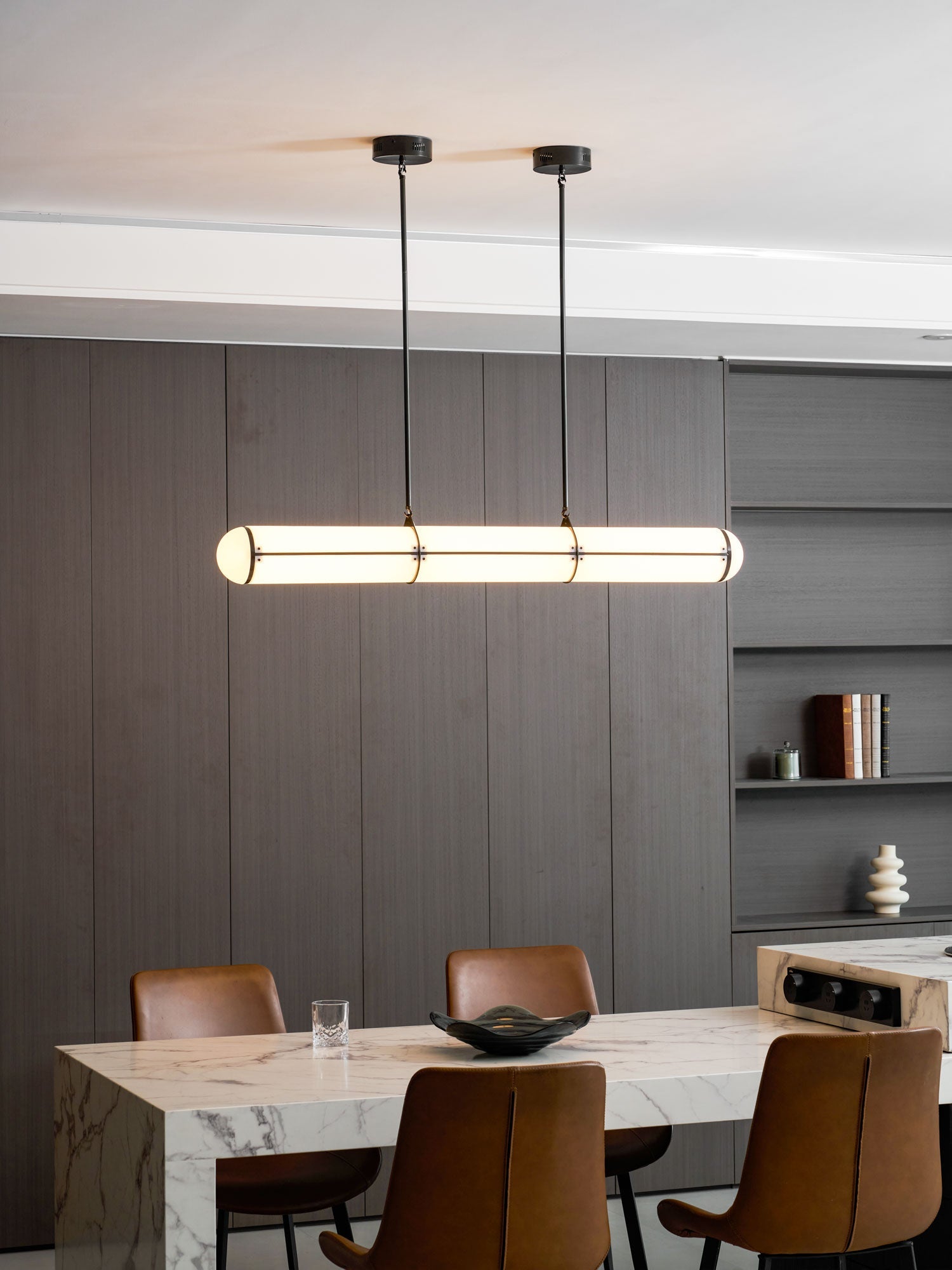 Endless Linear Cylinder Dimmable LED Pendant Light for Kitchen Islands
