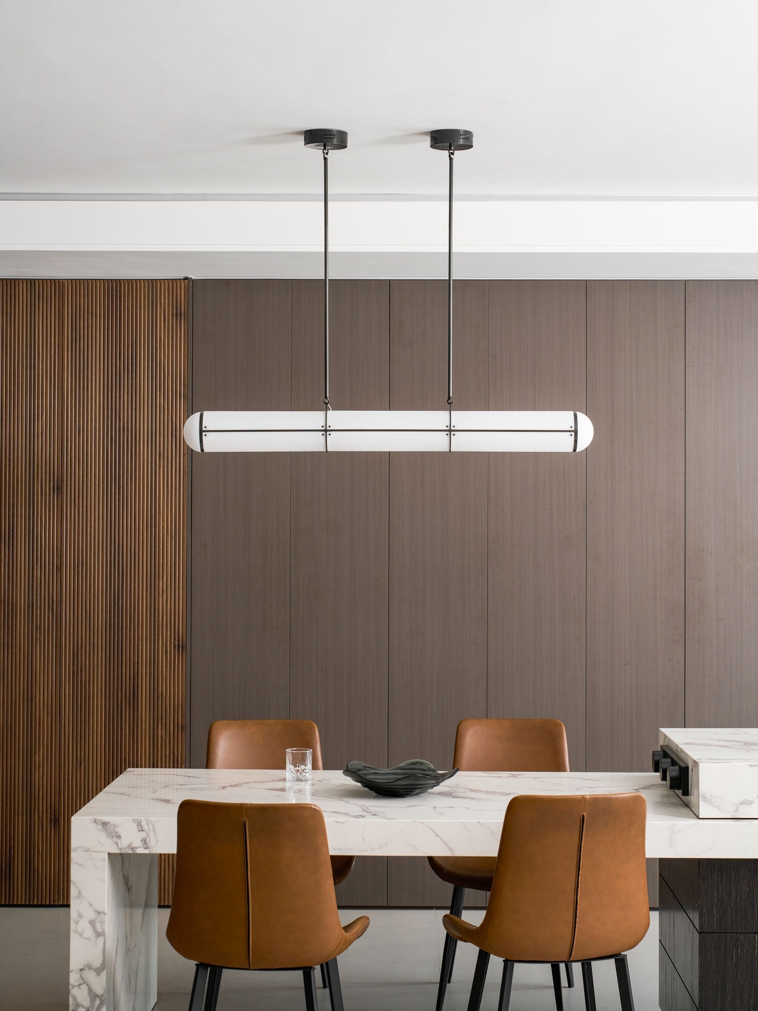 Endless Linear Cylinder Dimmable LED Pendant Light for Kitchen Islands