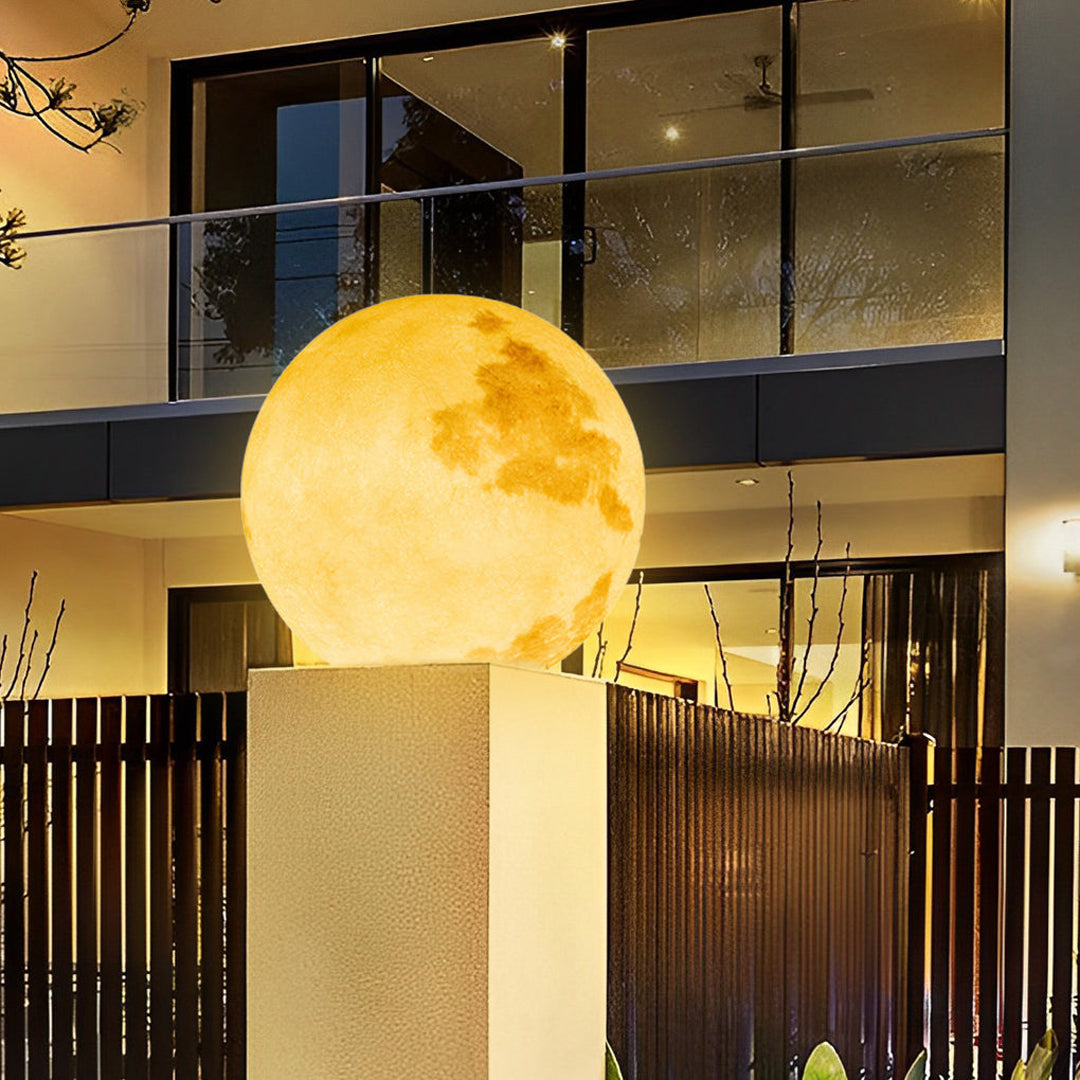 Selene Moon Sphere Solar Pillar Light for Gateposts and Garden Walls