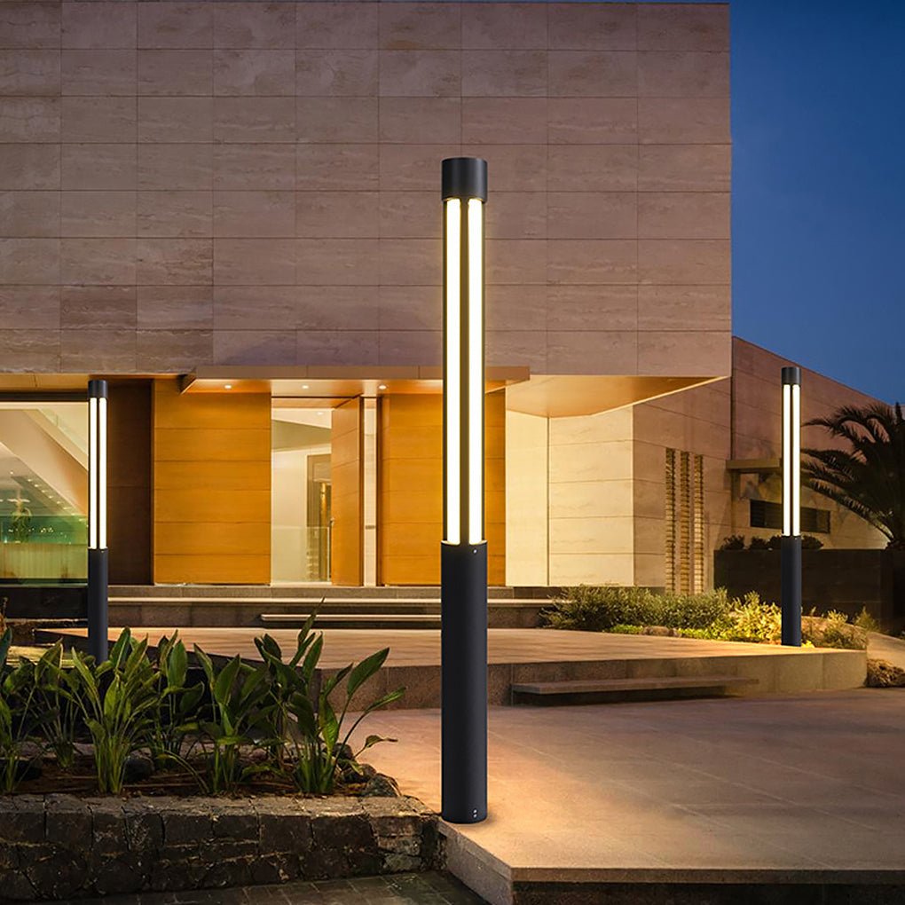 Stele Cylindrical LED Bollard Landscape Path Light for Garden Walkways